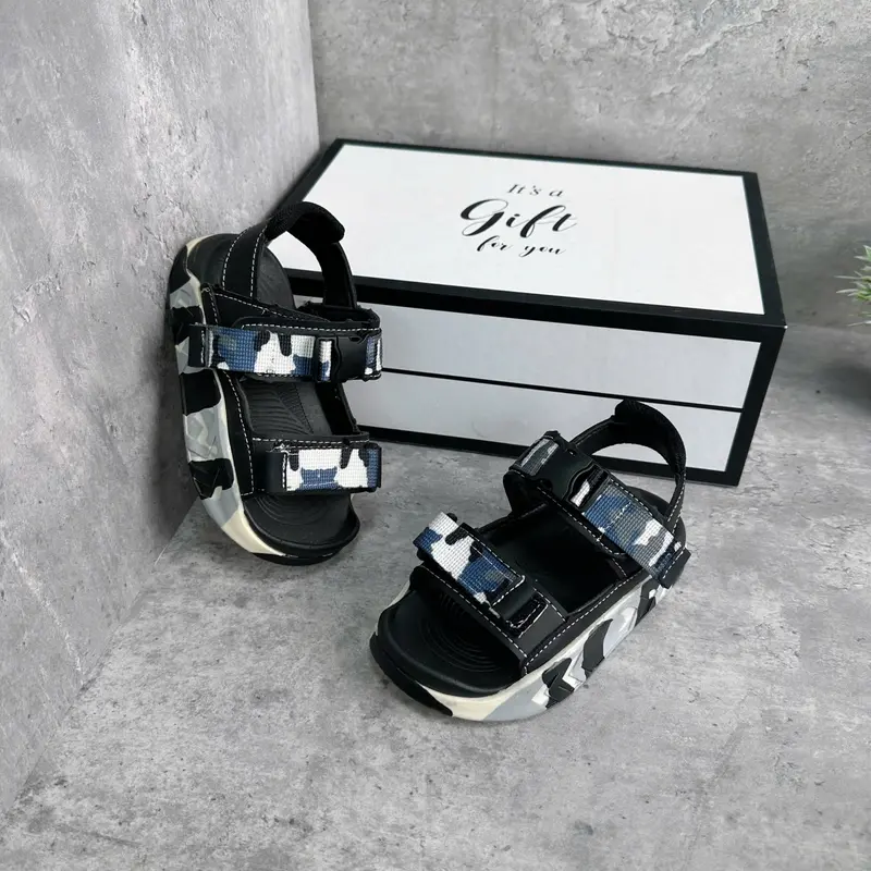 [FORM TO] Sandal Trẻ Em - Sandal Rằn Ri Quai Dán Chất Liệu Cao Su Mềm Êm Size cho bé từ 3 đến 12 tuổi Mã S57 4