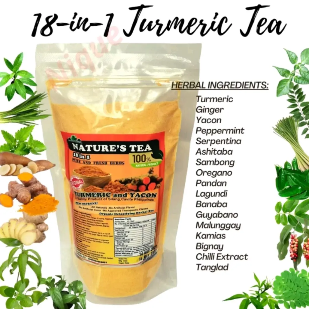 Turmeric Nature's Tea, Herbal Powder Tea, 100% Natural Ingredients, 400 ...