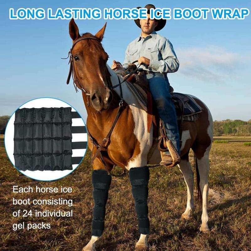Product Introduction of Cold Therapy Black Ice Boot for Horses Leg Reusable Cooling Pad Horse Ice Cold Pack Leg Guard Adjustable Equestrian Leg Guard Protector Hooves 15