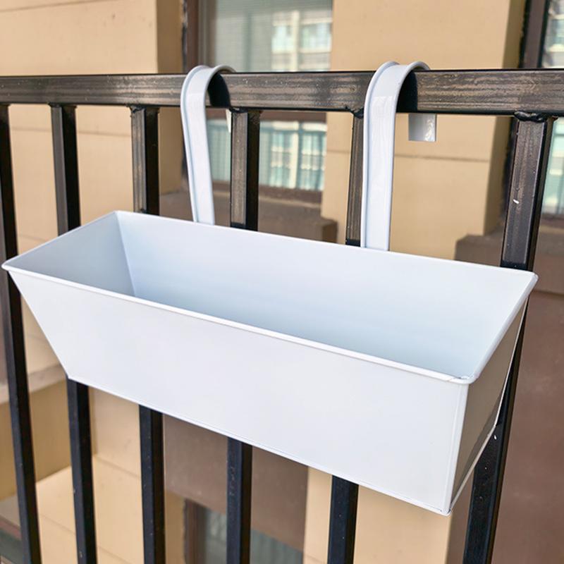Chậu Hoa Treo, Bukong, Giá Đỡ Hình Chữ Nhật, Giá Ươm Hàng Rào, Có Lỗ Thoát Nước, Hộp Trồng Cây 16 Inch, Có Móc, Thích Hợp Cho Ban Công, Bữa Hè Hoặc Sân Hiên, Cây Thuốc, Hoa 6