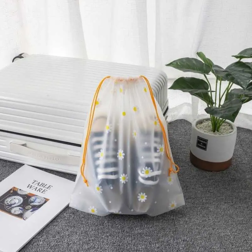 Kantong Pouch Plastik Serut Drawstring Bag Size L 20x30cm Penyimpanan Tali Tas