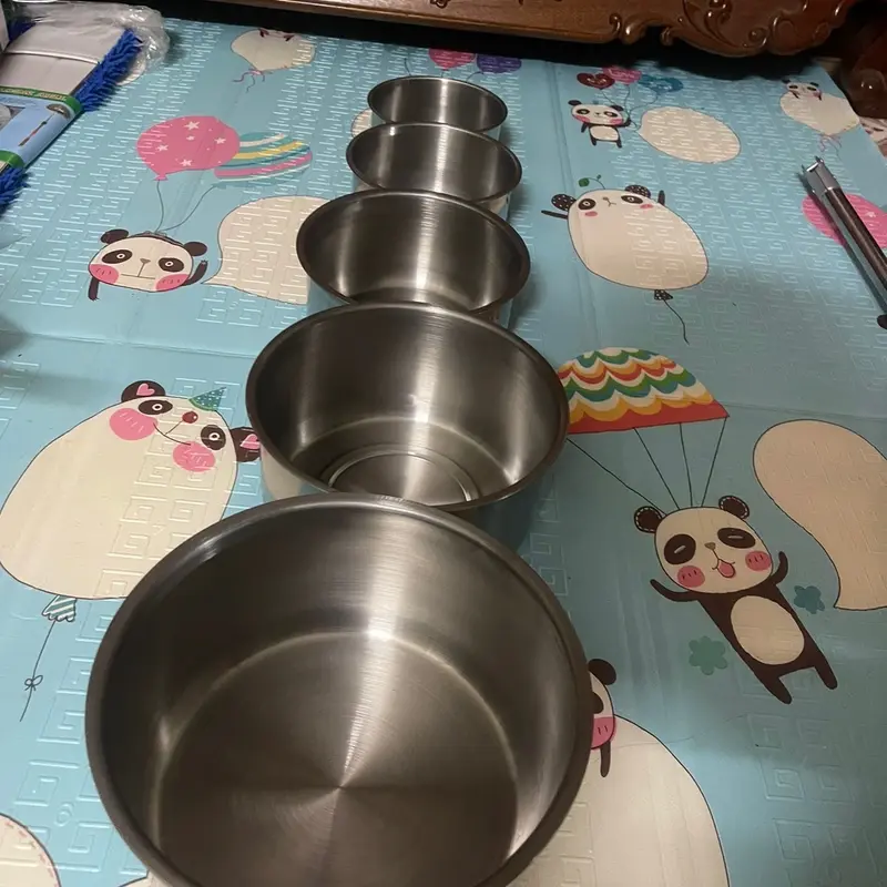 Bộ thố đựng thức ăn inox 5 cái có nắp đậy( ảnh thật shop chụp) 5