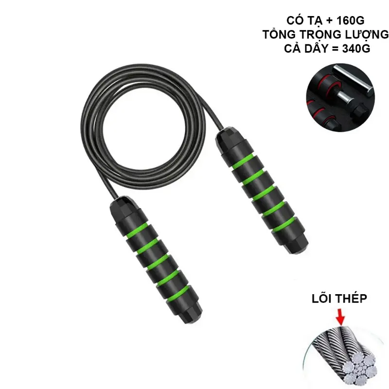 Dây Nhảy Thể Dục Lõi Thép Có Tạ Dài 2.9m 1