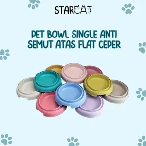 SC Tempat Makan Minum Hewan Kucing Anjing Single Flat Anti Semut Atas