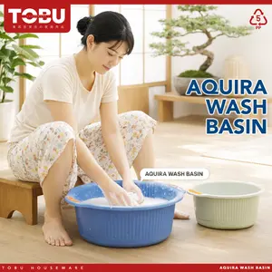 TOBU - AQUIRA WASH BASIN Baskom Cuci Baju Modern Tebal Besar Anti Pecah 10 14 20 Liter