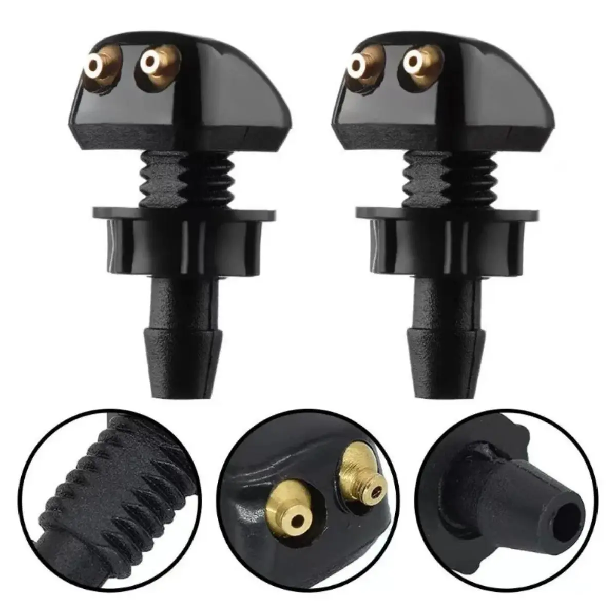 Car Dual Hole Windshield Washer Nozzle Wiper Spray Nozzle Car Windshield Wiper Nozzle Suitable for Most Car Models
