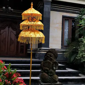 Payung Dekorasi Tingkat / Susun 3 Kain Satin Prade Khas Bali Warna Terlengkap