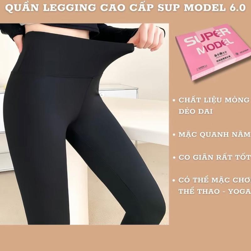 Quần Legging Su Đúc Kim Cương Sup Model 6.0 Hộp Hồng Lót Định Hình Mông , Co Giãn 4 Chiều Cạp Cao Che Bụng