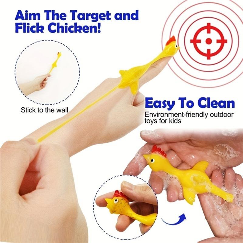 1pc/3pcs, Ejection Toys Slingshot Lightweight Flying Chicken Finger Prank Catapult Toys Chicken Finger Ejection Toys Kids Toys 2