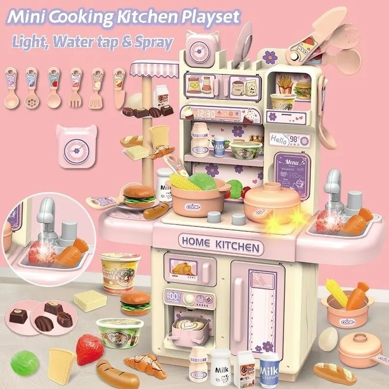Set Mainan Masak Masakan Mini Kitchen untuk Anak-Anak Cooking Toy Set For Kids Pretend Play Cooking Kitchen Playset for Children Food Toys