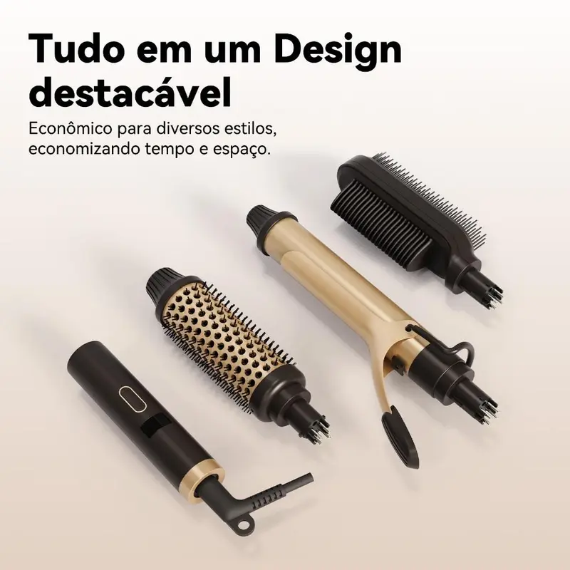 GOKOCO 3 Em 1 multifuncional paramodelar Modelador de cabelo Aparelho Cabelo liso Cachos curtos e grandese ondulados - 2