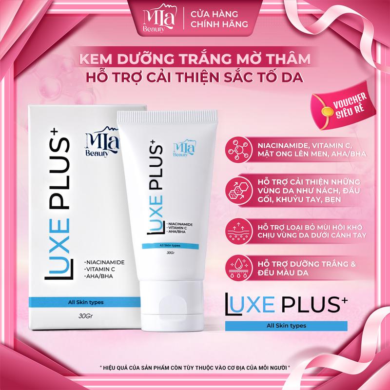 Kem dưỡng cải thiện sắc tố da, cải thiện những vùng như nách, đầu gối, khuỷu tay, bẹn với Niacinamide và chiết xuất nghệ Luxe Plus+ 30g Skincare Làm Đẹp Da Dưỡng Sáng
