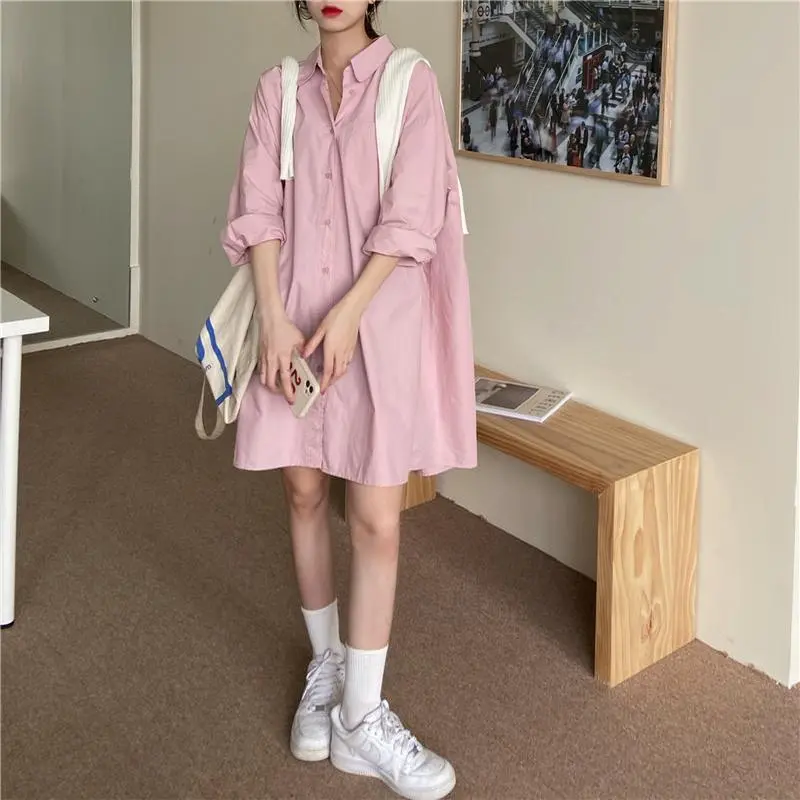 Shirt Dress for Women Cute Korean Style Fashion Dress Long Sleeves Medium Length Loose and Versatile Extra Large Size#w304 - TikTok Shop Philippines Shirt Dress for Women Cute Korean Style Fashion Dress Long Sleeves Medium Length Loose and Versatile Extra Large Size#w304 - TikTok Shop Philippines
