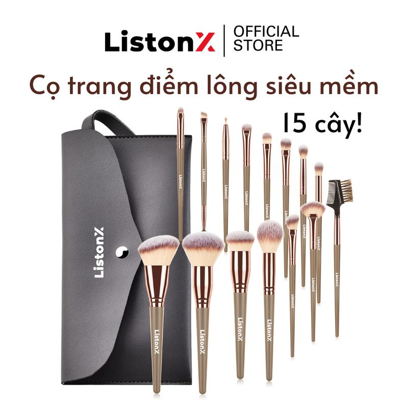 [MUA 2 TẶNG 1] Bộ Cọ Trang Điểm Cao Cấp 15 Chiếc (Lông Siêu Mềm) ListonX | Cọ Trang Điểm Cá Nhân | Tặng 1 bông mút cao cấp khi mua 2 sản phẩm bất kỳ