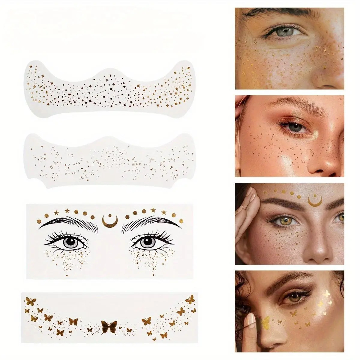 Glitter Freckle Face Tattoo, 1 Count Waterproof Temporary Tattoo, Cute Sparkling Makeup Accessories, Suitable for Women, Tattoo Stickers for Stage Makeup