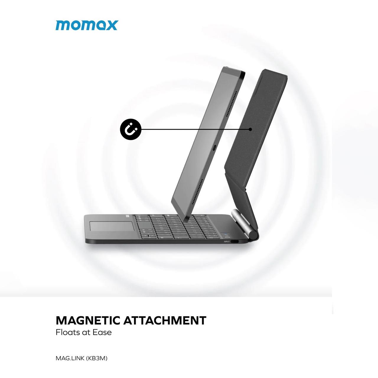 Momax Keyboard iPad Magnetic MAG.LINK Wireless Magnetic Keyboard - Black KB3MD