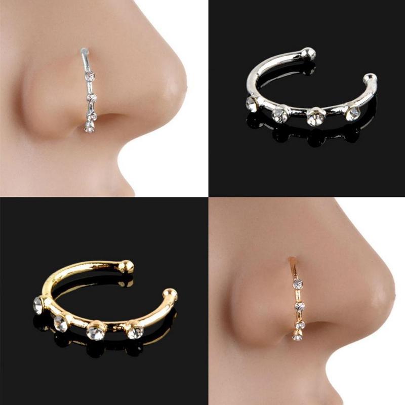 Product Introduction of Hao Shi Nose Pin Single No Need To Punch C Type Geometric Spiral Snake Steel Design Ring Nose 19