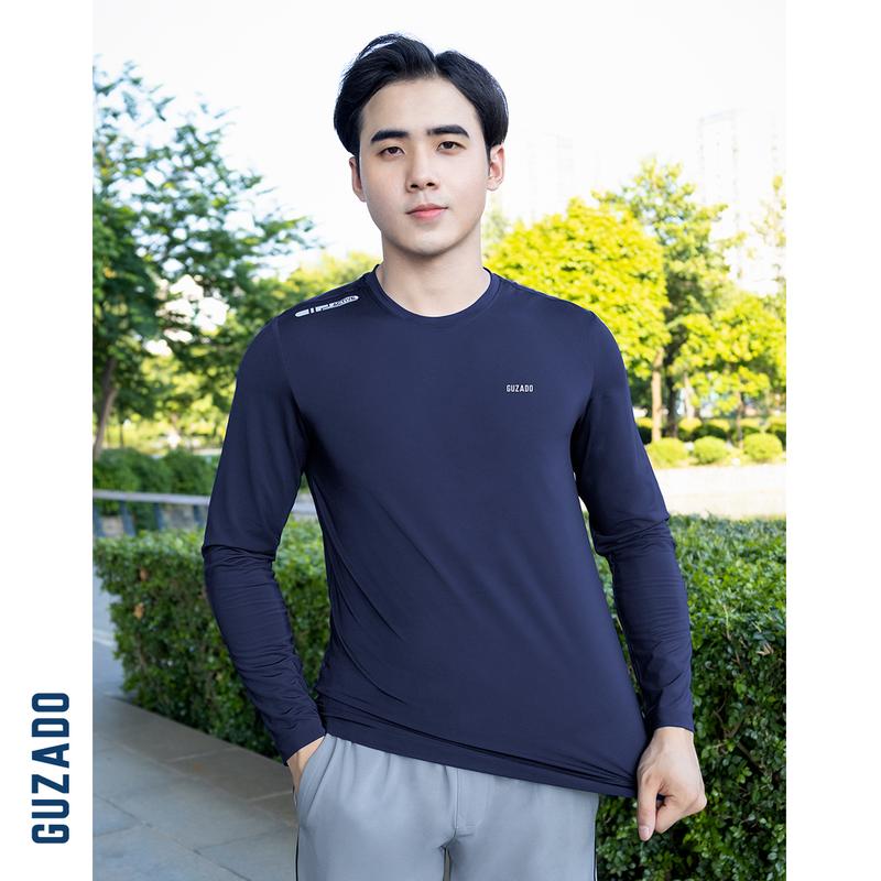 Áo Thun Nam Dài Tay GUZADO Công Nghệ Heattech Giữ Nhiệt New 8 Màu Cơ Bản GDT01 5