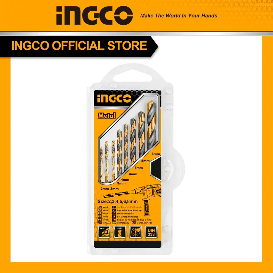 AKDB0801 (SS) MATA BOR BESI SET 8PCS INGCO