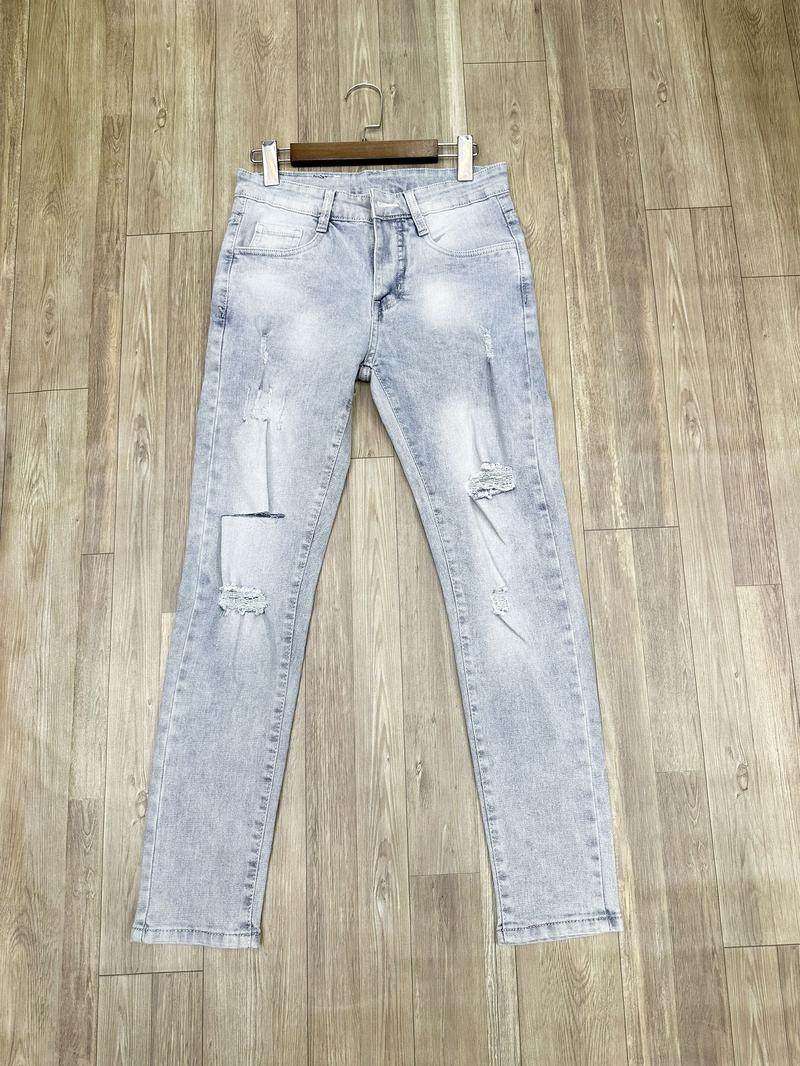 Product Introduction of Quần jean nam màu xanh nhạt rách kiểu thời trang Menswear Pants 6