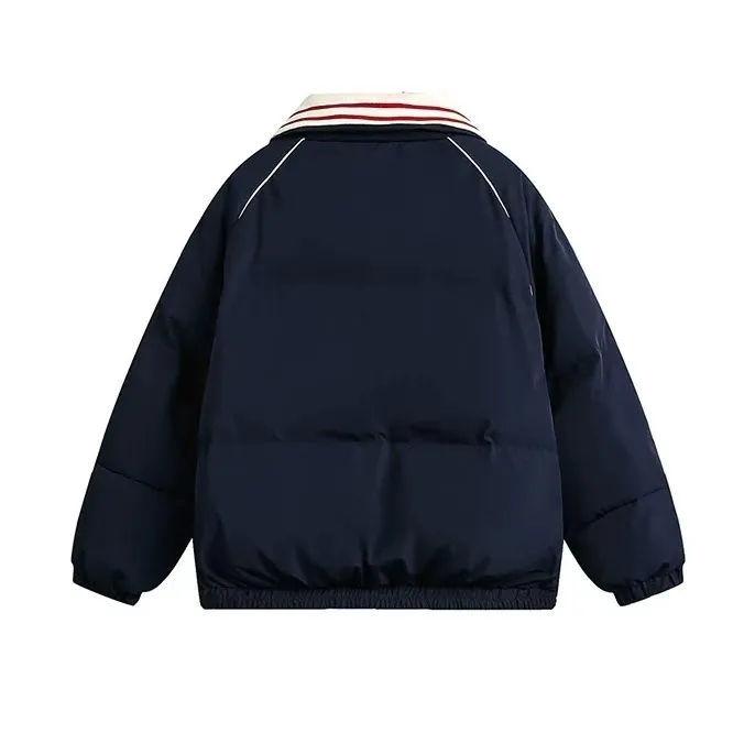 Product Introduction of Áo Khoác Phao Phong Cách Hàn Quốc, Thương Hiệu Thời Trang Phong Cách Preppy Thêu, Đệm Bông, Dành Cho Nữ Sinh, Mùa Đông, Hàng Mới Về, Màu Xanh Navy, Dày Dặn, Thời Trang 4