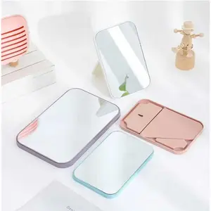 Cermin Lipat Persegi Kaca Rias MakeUp Praktis 15 cm x 10 cm Bahan ABS & Kaca Cocok untuk Merias Wajah dan Hadiah Souvenir