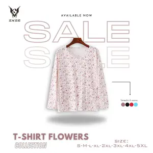 ATASAN WANITA TUNIC MOTIF BUNGA Kain Light Loose Soft