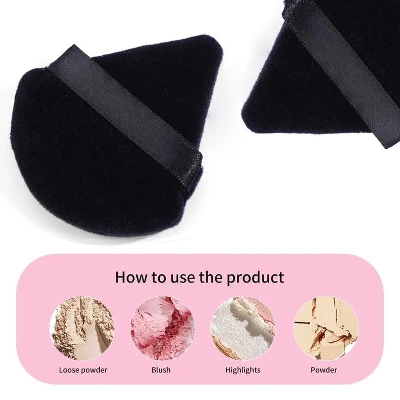 Soft Powder Puff, 1 Count Triangle Face Detail Makeup Puff, Super Soft Eye Makeup Wedges Beauty Tool For Loose Setting Powder Face Body, Foundation Blender Velour 5