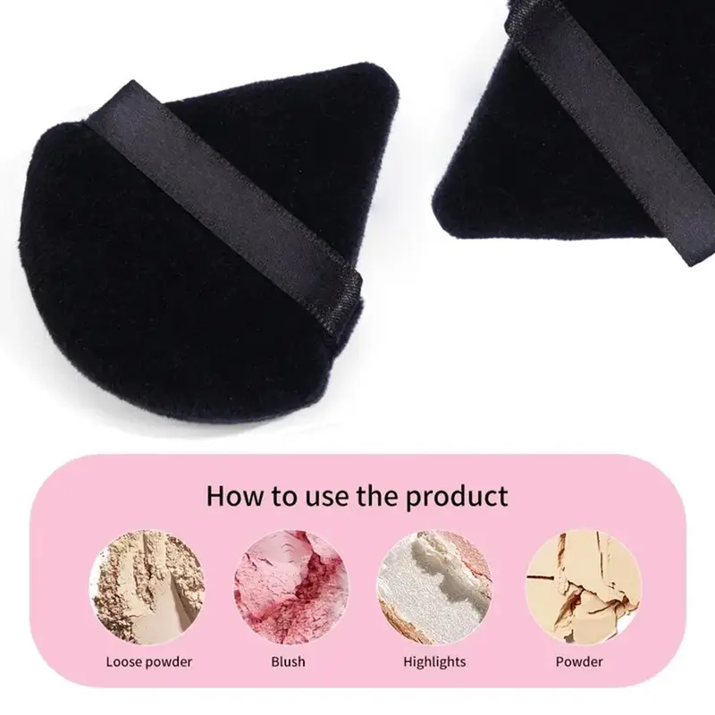 Soft Powder Puff, 1 Count Triangle Face Detail Makeup Puff, Super Soft Eye Makeup Wedges Beauty Tool For Loose Setting Powder Face Body, Foundation Blender Velour 5