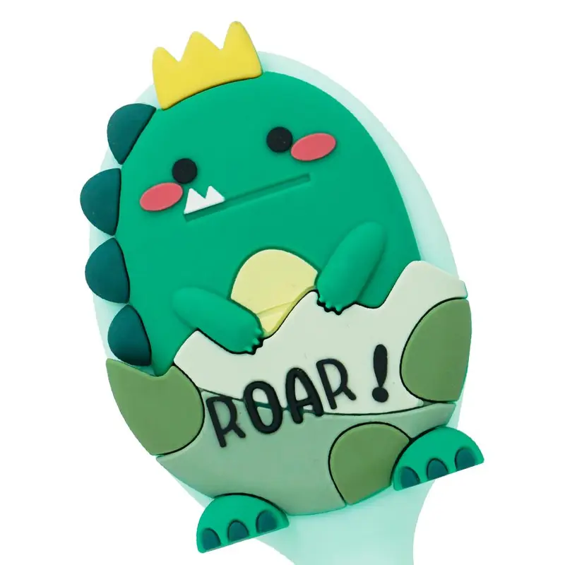 Cartoon Dinosaur Hair Comb, 1 Count Cute Detangling Brush, Travel Portable Comb Folding Mirror for Child Baby Girls Boys, Heatless Styling Tools for Kids, Christmas Gift 3