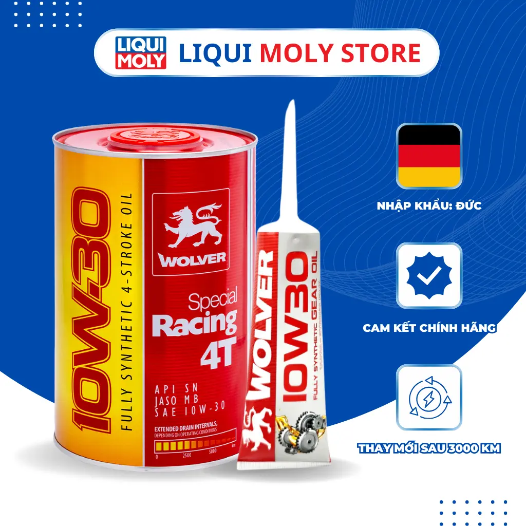 Combo Nhớt tay ga tổng hợp Wolver Special Scooter 800ML tặng nhớt hộp số Wolver- Sản xuất tại Đức