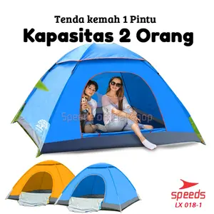 Tenda Camping Biru Kapasitas 2 Orang Tenda Otomatis Outdoor & Indoor Tenda Gunung 018-01-06-13
