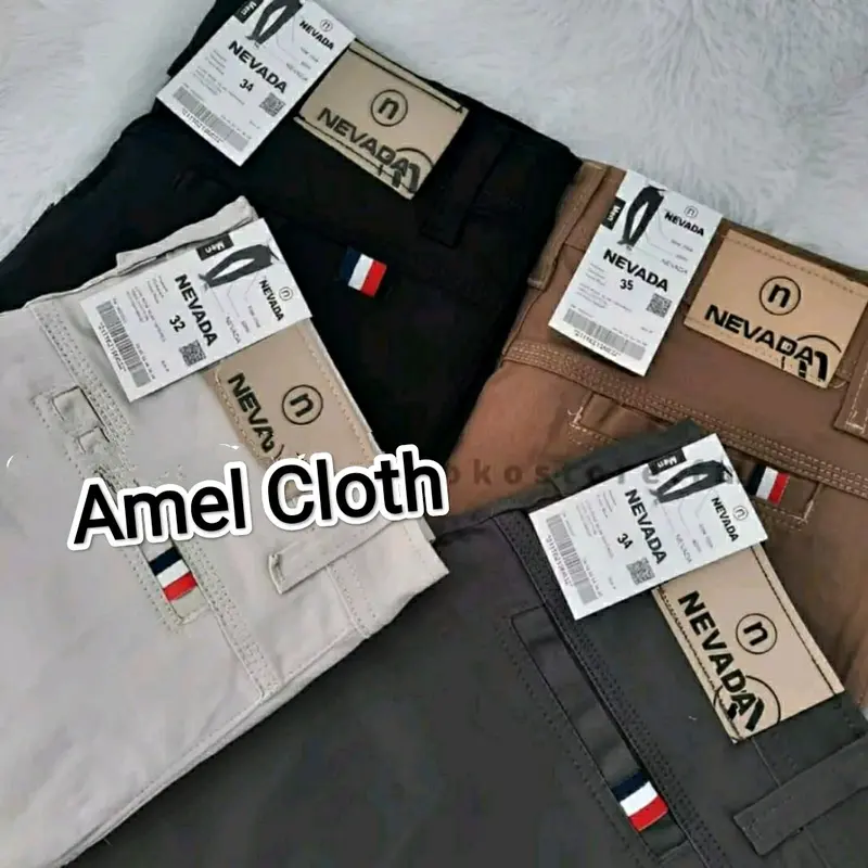 Celana pria panjang chinos nevada bahan katun slimfit casual 1