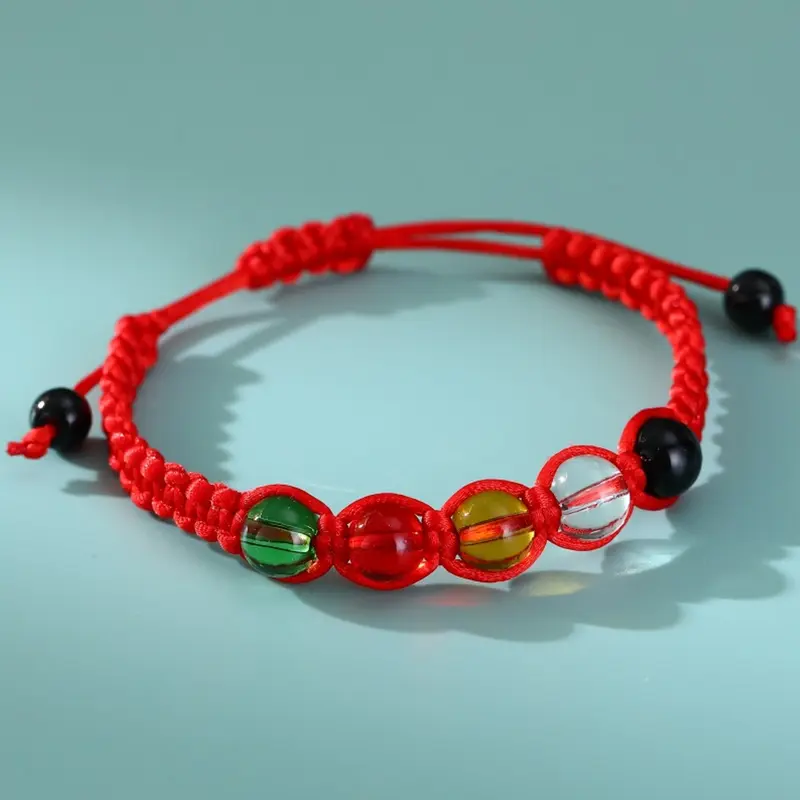 Vòng Tay Hạt Pha Lê Dây Thừng Buộc Thủ Công Phong Cách Boho, Dành Cho Phụ Nữ Và Trẻ Em Gái, Có Thể Điều Chỉnh, Vòng Tay Đính Cườm, Đồ Trang Sức Tay, Quà Tặng Bạn Bè, Hàng Mới Về 7