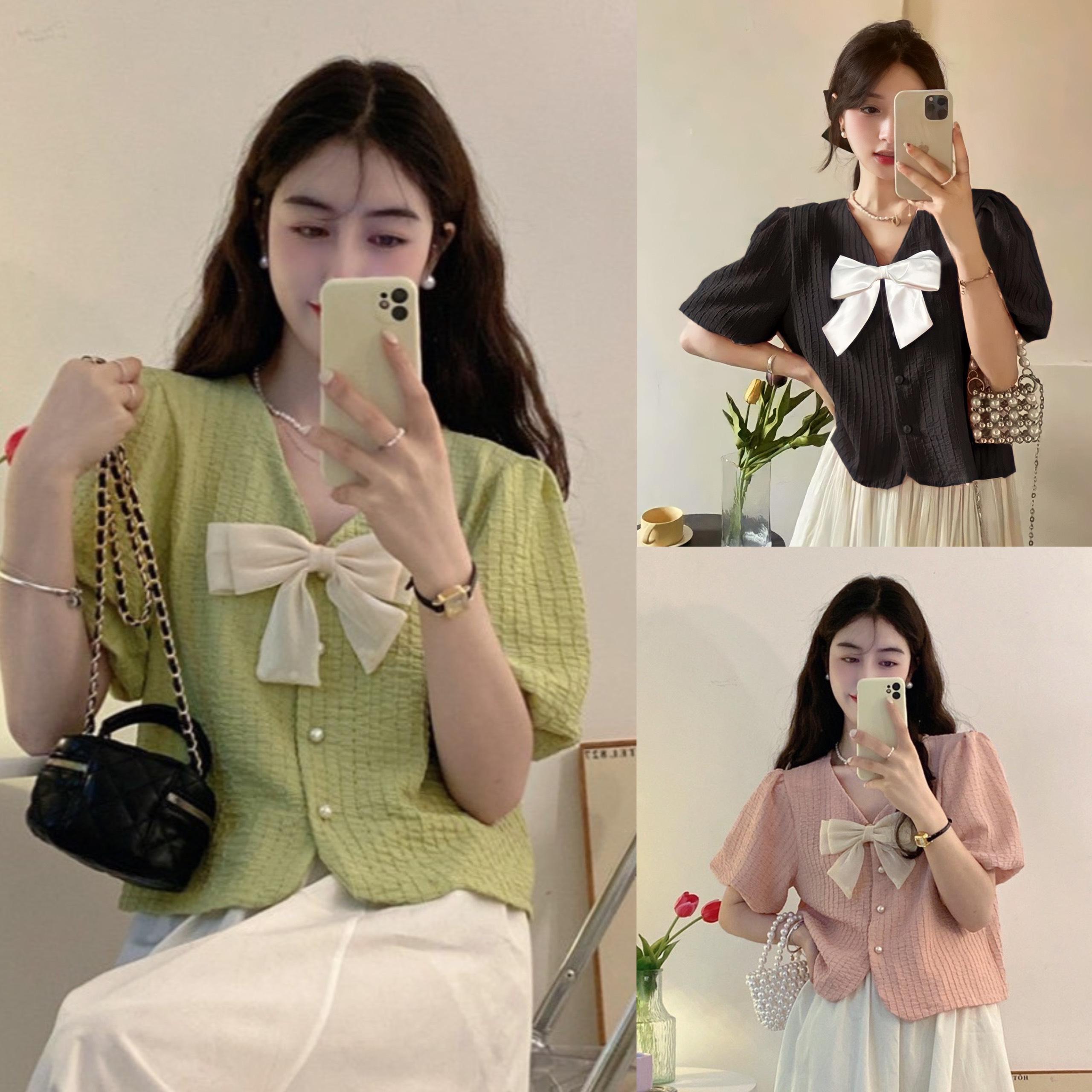 [Xả kho] Thời Trang Bigsize Áo Thun Xốp Crop Top Gân Tăm 50 - 100Kg Dễ Thương Nữ Nữ Cổ Tròn Đen Women Croptop Sơ Mi - B.1135