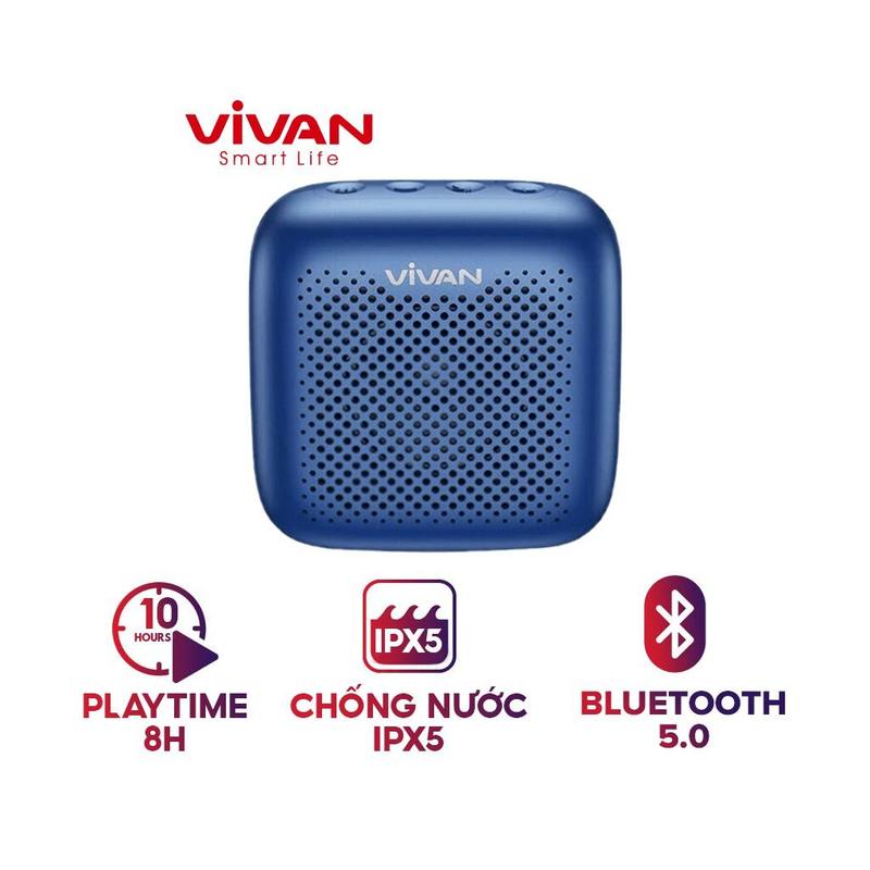 BH 1 năm Loa Nghe Nhạc TWS Bluetooth 5.0 VIVAN VS1 Công Suất 5W Chất Âm Tốt Bass Mạnh Kháng Nước IPX5 - Hỗ Trợ Thẻ Nhớ USB Củ Loa
