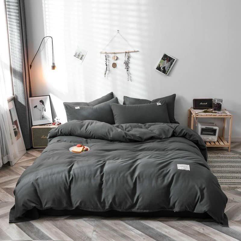 Bộ Chăn Gra Cotton Tici 5 Món Phong Cách Vintage - Set vỏ chăn không có ruột (Ga + 2 vỏ nằm + 1 vỏ ôm + 1 vỏ chăn )