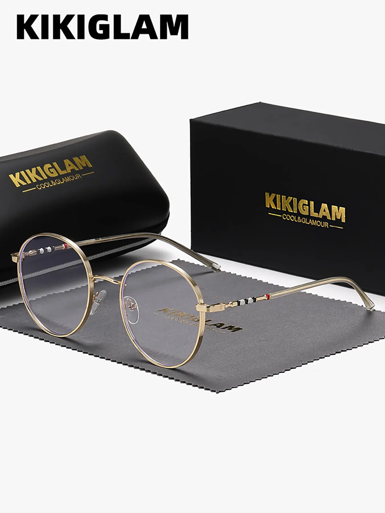 Vintage Round Frame Eyeglasses, Fashion Eyeglasses for Women & Men, Fashion Eyeglasses for Work, Daily Clothing Decor, Perfect for Student Daily Use