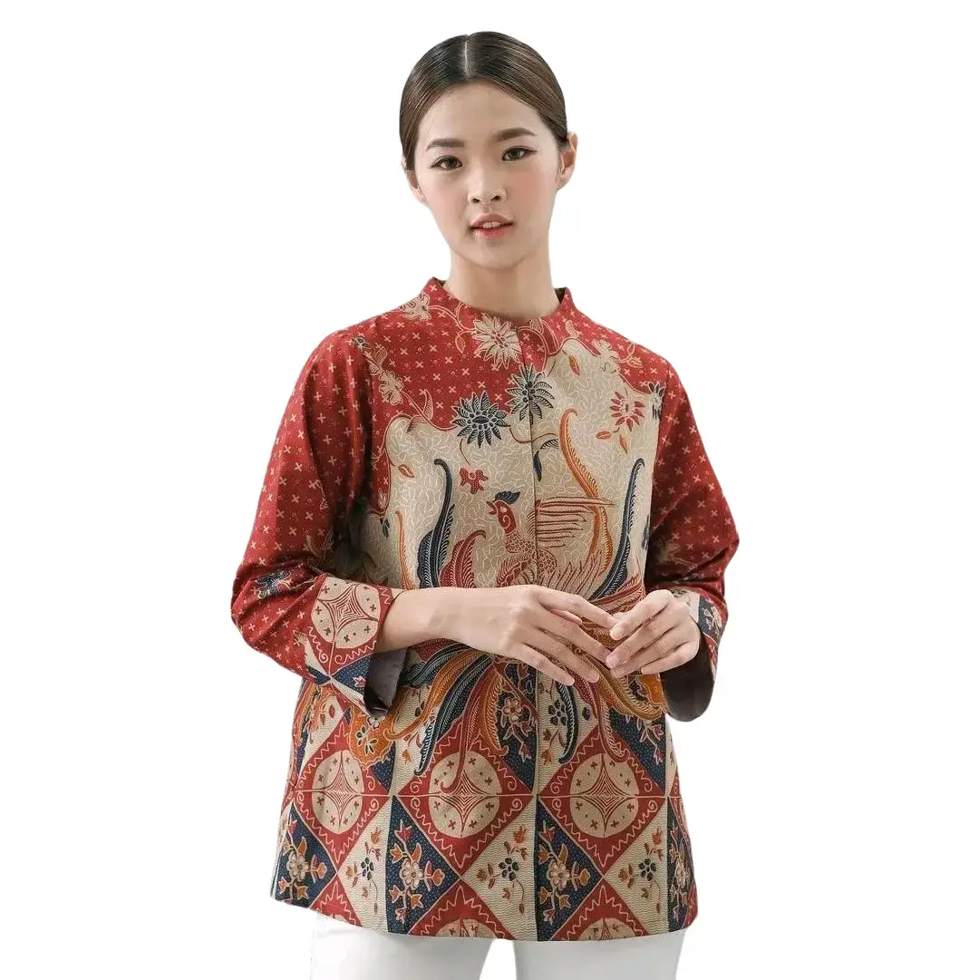Blouse A3 Wanita Batik Katun Halus Lapis Furing - Baju Kerja Nyaman - Dress, Panjang Atasan Hitam