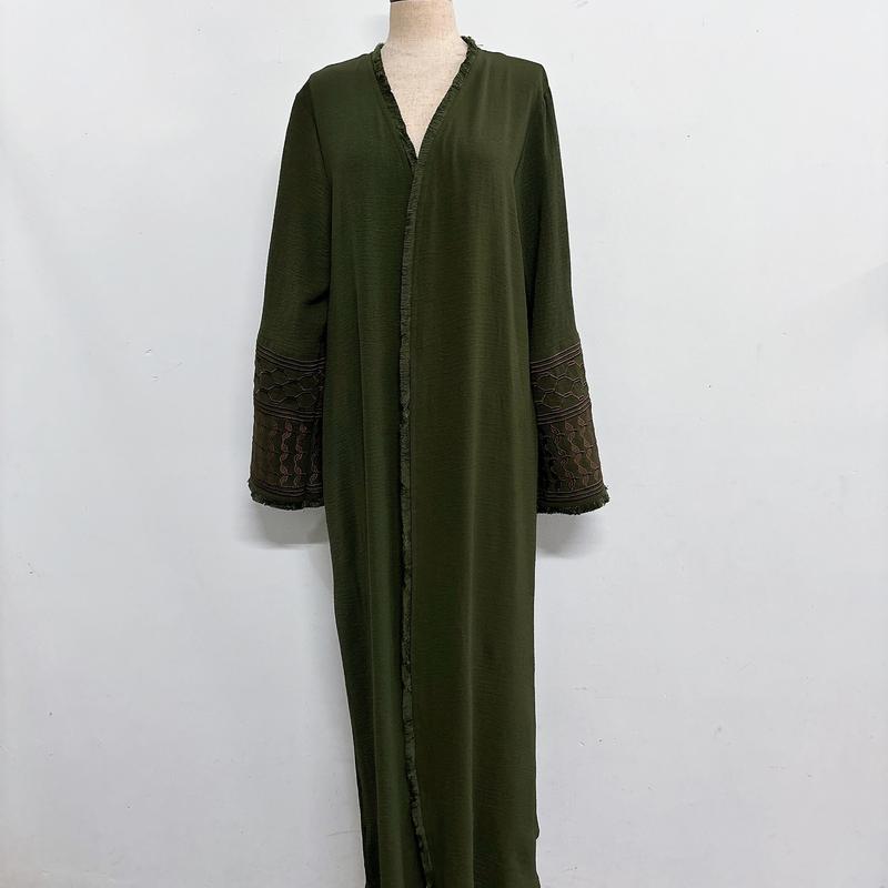 Product Introduction of Minimally embroidered cardigan with beard dress lace 14