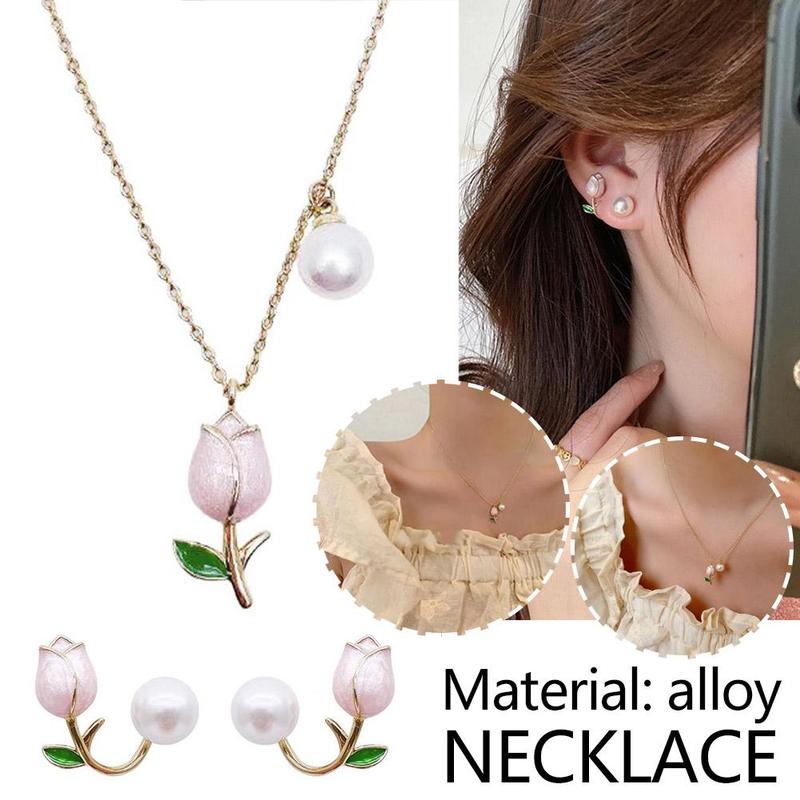 Product Introduction of Fashion Tulip Necklace Cubic Zirconia High Quality Elegant Pendant Accessories Hypoallergenic Birthday Gifts 20