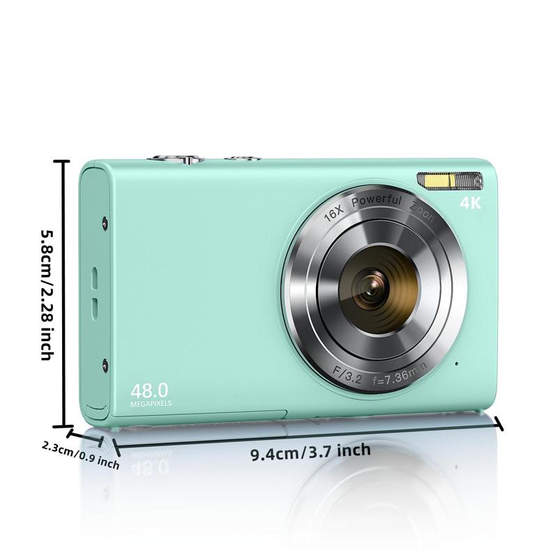 48MP 4K Digital Cameras, Portable 16X Zoom Digital Cameras with 32G TF Card & Charging Cable & Operating Manual, High Definition Digital Camera for Outdoor Sports, Stocking Fillers Gift 8