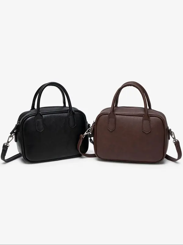 Women's Solid Color Handbag, Fashionable Large Capacity Commuter Bag, Versatile Shoulder Bag for Daily Use, Casual Trendy Versatile High-quality Daily Commuting Bag 6