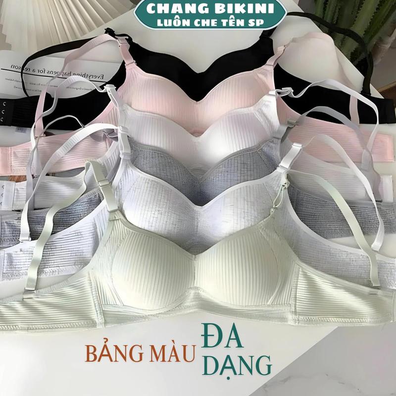 Sét 3 Áo Ngực [ TĂNG SIZE ]  Không Gọng Áo Lót Mút Mỏng Chất Cotton Gân Tăm Mềm Mịn Không Cộm Nữ