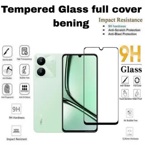 Tempered glass bening anti gores kaca full lem Untuk Realme Note 60X