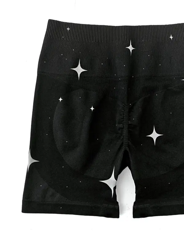 Women's Star Print High Waist Gym Shorts, High Stretch Comfortable Breathable Skinny Shorts for Yoga Gym Workout Running, Ladies Sportswear for Indoor Outdoor Wear 6