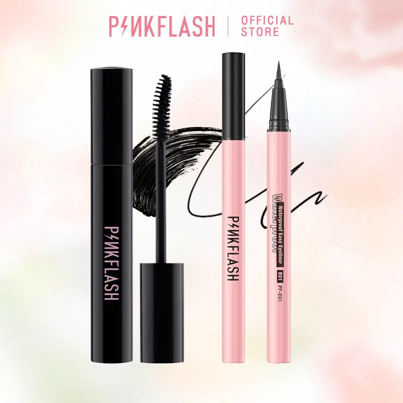 [Official] [BPOM] PINKFLASH Eye Mackup Natural Long Waterproof Mascara Mistake-free Liquid Eyeliner Long Wear Quick Dry Smudge-proof Anti-transfer