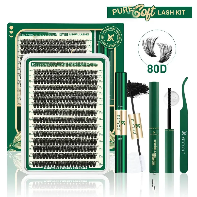 Blended Personal Makeup False Eyelashes, Fluffy Curly Thick False Eyelashes, Lightweight Makeup Eyelash Enhancement Set, Makeup Gifts, Eyelash Strips False Eyelashes, Eyelash Clusters, Fall Gifts 0