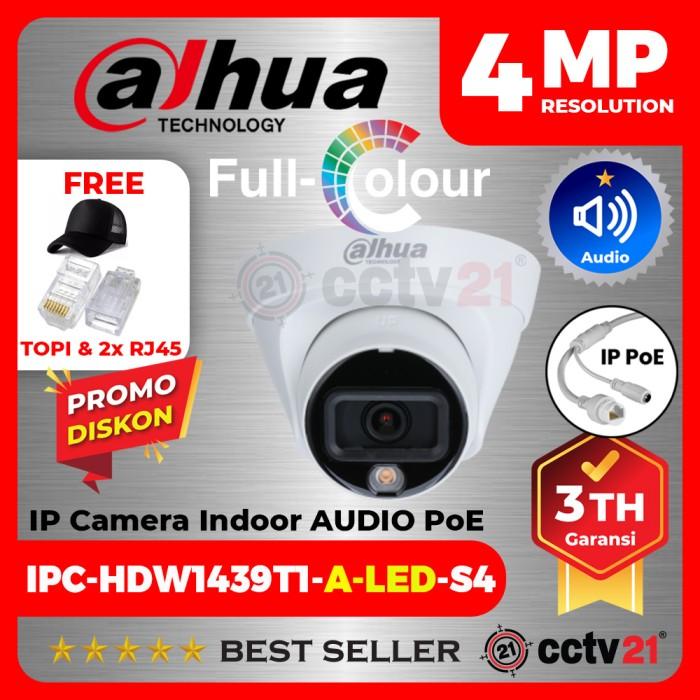 Promo IP Camera DAHUA 4MP DH-IPC-HDW1439T1-A-LED-S4 Full Color Audio ...