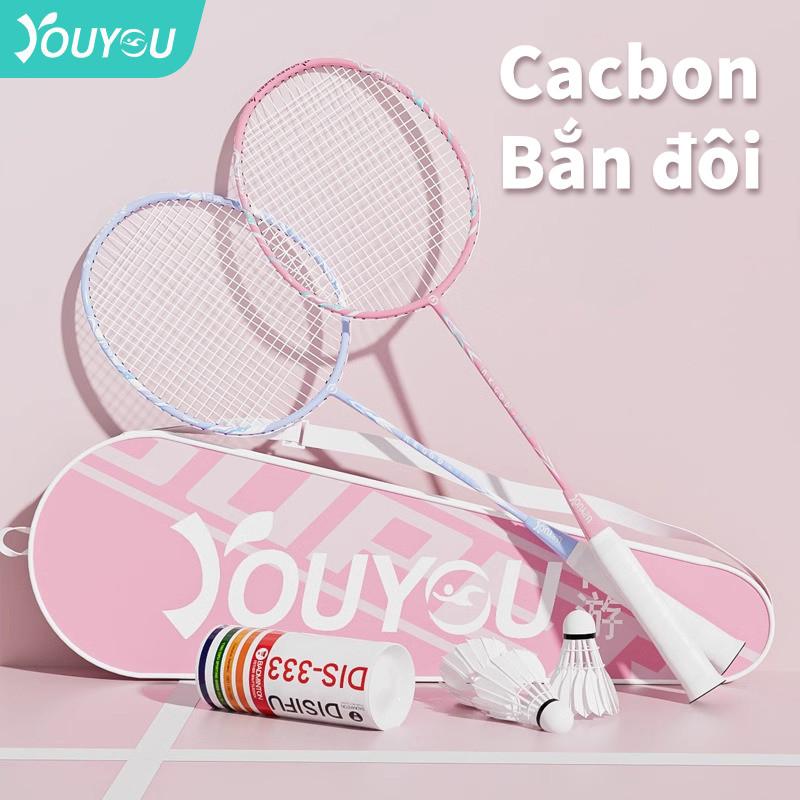 1 cặp=2 chiếc Vợt cầu lông Vợt sợi carbon siêu nhẹ dành cho người mới bắt đầu chuyên nghiệp dành cho người lớn và phụ nữ